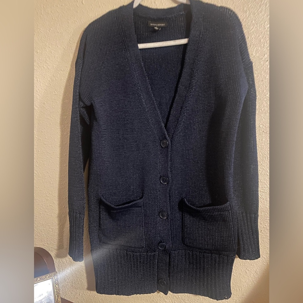 Banana Republic Navy Cardigan Sweater